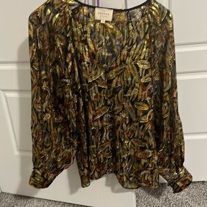 Sezane silk blouse 34